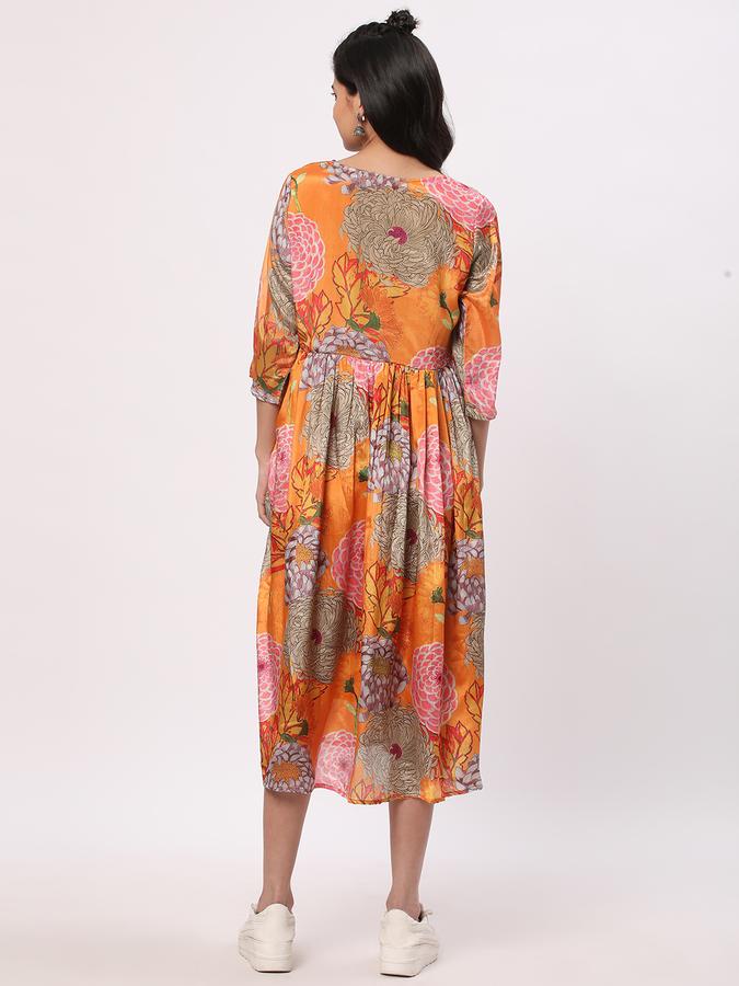 Women Poly Blend Regular Fit V Neck Printed Kurta